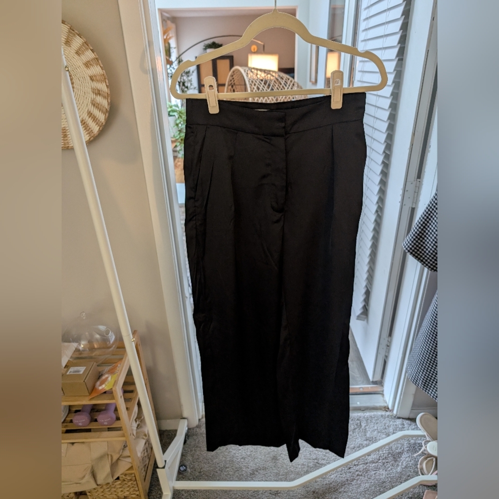 Abercrombie Tailored Satin Wide Leg Pants 30 Long